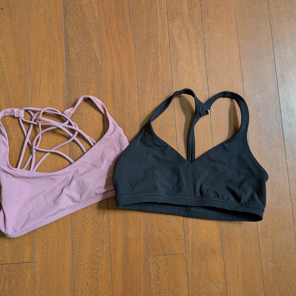 Lululemon Athletica Black and Pink Sports Bras for Active Comfort
